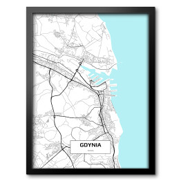 Obraz w ramie Mapa Gdyni 