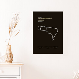 Plakat samoprzylepny Autodromo Hermanos Rodriguez - Tory wyścigowe Formuły 1 