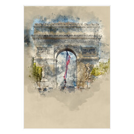 Sławny punkt w Paryżu - Łuk Triumfalny - rysunek