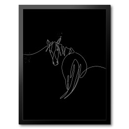 Ilustracja z koniem - czarne konie