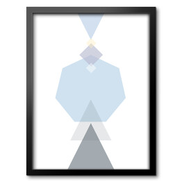 Ilustracja - figury geometryczne w odcieniach błękitu i fioletu na białym tle