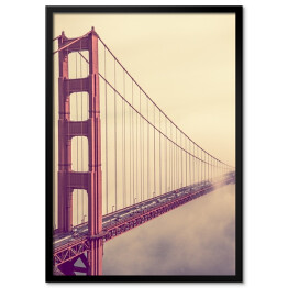 Plakat w ramie Golden Gate znikający we mgle