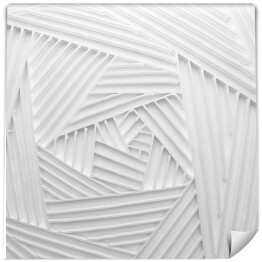 Fototapeta Nieregularne białe linie geometryczne - kompozycja 3D