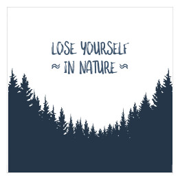 Plakat samoprzylepny Krajobraz lasu z typografią