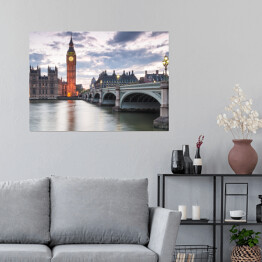 Plakat Big Ben i Pałac Westminsterski w Londynie, Wielka Brytania
