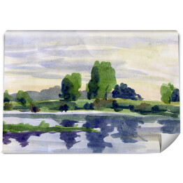 Fototapeta winylowa zmywalna Letni krajobraz z rzeką