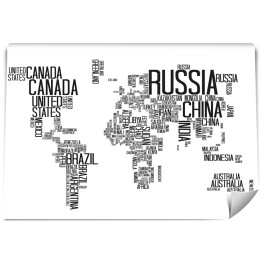 Fototapeta Mapa świata z typografią