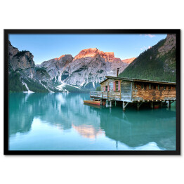 Plakat w ramie Krajobraz z jeziorem Dolomitach