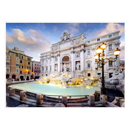 Plakat samoprzylepny Fontanna di Trevi, atrakcja turystyczna Rzymu
