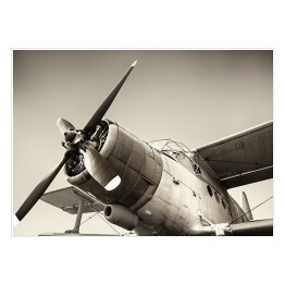 Plakat Szara ilustracja - stary samolot