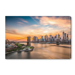 Obraz na płótnie Panorama Nowego Jorku z Mostem Brooklińskim w centrum