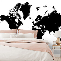 Fototapeta samoprzylepna Biało czarna mapa świata