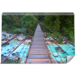 Fototapeta samoprzylepna Wiszący most w Dolinie Soca - Słowenia