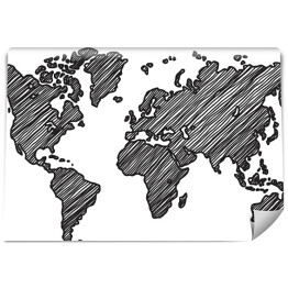 Fototapeta samoprzylepna Zakreskowana mapa świata