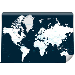 Fototapeta winylowa zmywalna Czarno biała mapa świata