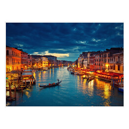 Plakat Widok na Kanał Grande wieczorem, Wenecja, Włochy