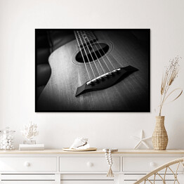 Plakat w ramie Gitara akustyczna w odcieniach szarości