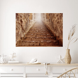 Plakat Kamienne schody w kolorze rdzy