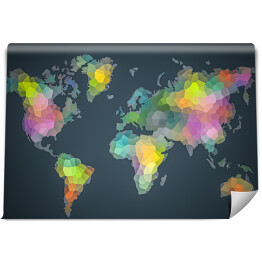 Fototapeta Kolorowa mapa świata utworzona z plam