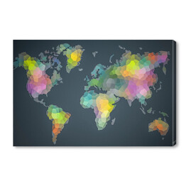 Obraz na płótnie Kolorowa mapa świata utworzona z plam