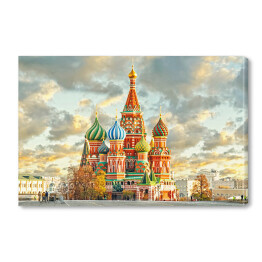 Obraz na płótnie Moskwa, pochmurne niebo nad katedrą św. Bazylego