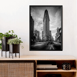 Obraz w ramie Charakterystyczny trójkątny budynek Flatiron w Nowym Jorku 