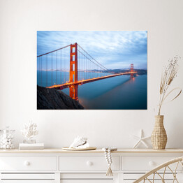 Plakat Golden Gate Bridge o zmierzchu