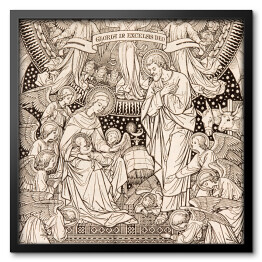 Obraz w ramie Litografia - narodzenie Jezusa 