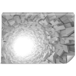 Fototapeta winylowa zmywalna Jasny tunel 3D o nierównych ścianach