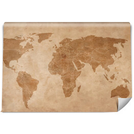 Fototapeta Mapa świata na starym kawałku papieru