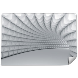 Fototapeta Biały tunel z piramidami 3D