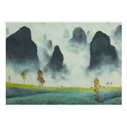 Plakat Krajobraz gór w Chinach