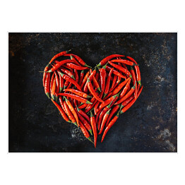 Plakat samoprzylepny Chili w kształcie serca