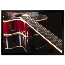 Plakat w ramie Gitara akustyczna na czarnym tle