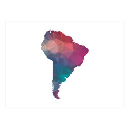 Plakat Kolorowa mapa Ameryki Południowej na białym tle