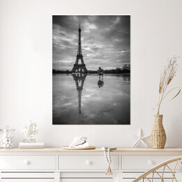 Plakat Spacer po Paryżu. Widok na Wieżę Eiffla z Trocadero