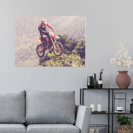 Plakat samoprzylepny Skok na motocyklu