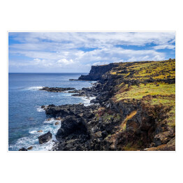 Plakat samoprzylepny Krajobraz Wielkanocnych Wysp i oceanu