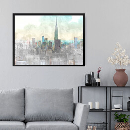 Obraz w ramie Panorama nowoczesnego miasta