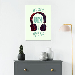 Plakat Słuchawki z muzycznym przesłaniem 
