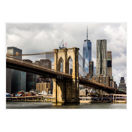Plakat Most Brookliński i Manhattan w tle