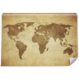 Fototapeta Mapa świata w odcieniach beżu w stylu vintage