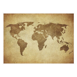 Plakat samoprzylepny Mapa świata w odcieniach beżu w stylu vintage