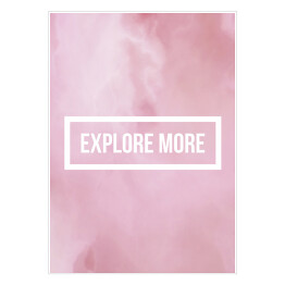 Plakat samoprzylepny "Odkryj więcej" - motywacyjny cytat na różowym tle
