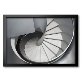 Obraz w ramie Popielato białe spiralne schody