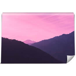 Fototapeta Różowe niebo nad kolorowymi warstwami gór Sierra Nevada 