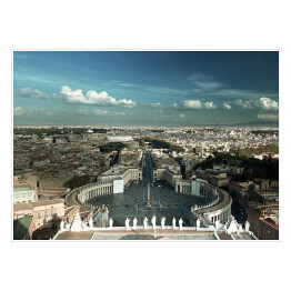 Plakat Widok z Bazyliki na Plac Świętego Piotra w Watykanie w Rzymie