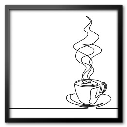 Obraz w ramie Filiżanka kawy z ciągłej linii