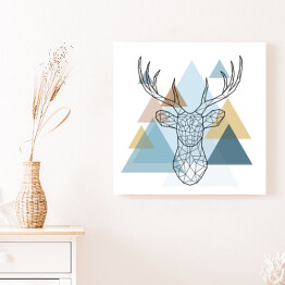 Obraz na płótnie Geometryczna głowa jelenia w skandynawskim stylu