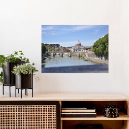 Plakat Widok z mostu w Rzymie